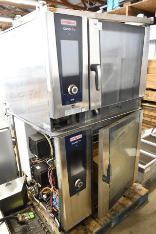 2 2021 Rational LM100EE.AXXXX/LM100CE.AXXXX iCombi Pro Stainless Steel Commercial Electric Powered Combi Convection Oven. 440/480 Volts, 3 Phase. 2 Times Your Bid!