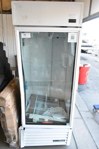 BRAND NEW SCRATCH AND DENT! 2024 True TSCI-600R-G-PH Metal Commercial Single Door Reach In Cooler Merchandiser w/ Poly Coated Racks. 115 Volts, 1 Phase. Tested and Working!