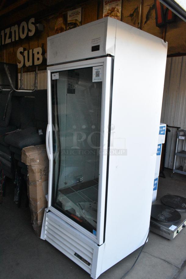 BRAND NEW SCRATCH AND DENT! 2024 True TSCI-600R-G-PH Metal Commercial Single Door Reach In Cooler Merchandiser w/ Poly Coated Racks. 115 Volts, 1 Phase. Tested and Working! - Image 8 of 10