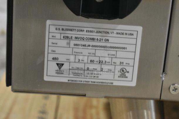 BRAND NEW SCRATCH AND DENT! 2024 Blodgett 62BLE INVOQ Stainless Steel Commercial Single Full Size Combi Oven - Boilerless, 480 Volts, 3 Phase. - Image 7 of 7
