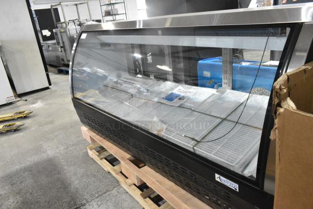 BRAND NEW SCRATCH AND DENT! 2024 Avantco 178DLC82HCB Metal Commercial 82" Black Curved Glass Refrigerated Deli Case. 115 Volts, 1 Phase. Tested and Working! - Image 2 of 7