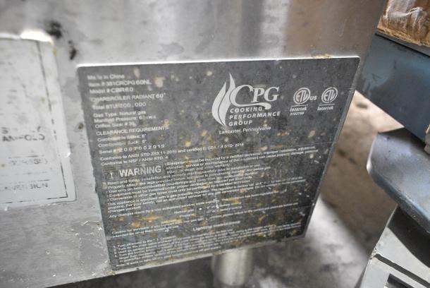 2020 Cooking Performance Group CPG 351CRCPG60NL Stainless Steel Commercial Countertop Natural Gas Powered Charbroiler Grill. 200,000 BTU. - Image 8 of 8