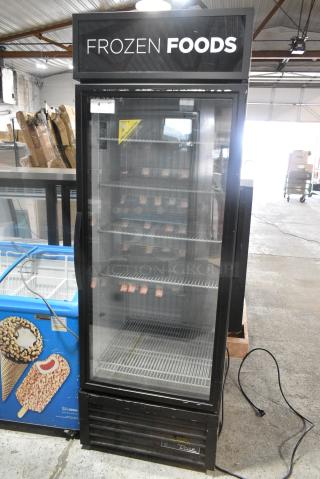 2019 True GDM-23F-HC Metal Commercial Single Door Reach In Freezer Merchandiser w/ Poly Coated Racks. 115 Volts, 1 Phase. - Item #1172726