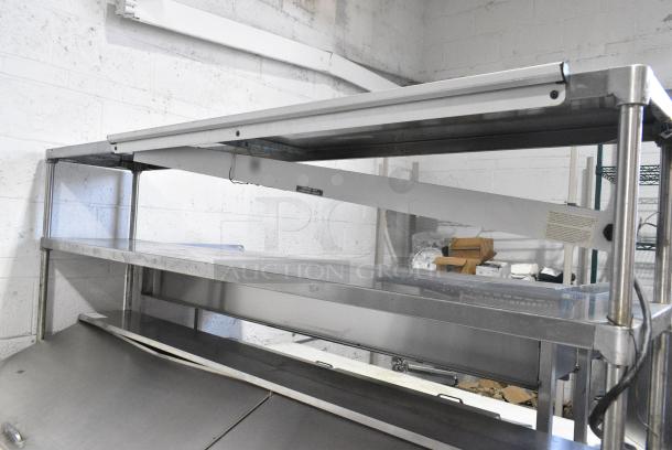 Leader ESLM72S/C Stainless Steel Commercial Sandwich Salad Prep Table Bain Marie Mega Top w/ 2 Over Shelves on Commercial Casters. 115 Volts, 1 Phase. Cannot Test Due To Cut Power Cord - Image 6 of 10