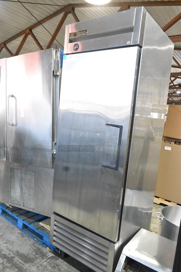 True T-23 ENERGY STAR Stainless Steel Commercial Single Door Reach In Cooler on Commercial Casters. 115 Volts, 1 Phase. Tested and Powers On But Does Not Get Cold - Image 1 of 6