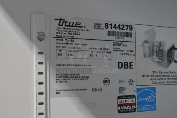 True T-23 ENERGY STAR Stainless Steel Commercial Single Door Reach In Cooler on Commercial Casters. 115 Volts, 1 Phase. Tested and Powers On But Does Not Get Cold - Image 6 of 6