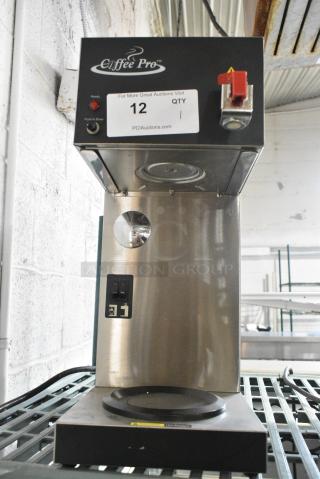 Coffee Pro 8540 Stainless Steel Commercial Countertop Coffee Machine w/ Hot Water Dispenser. 120 Volts, 1 Phase.