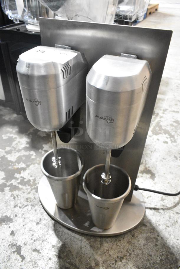AvaMix DM-B-21C Stainless Steel Commercial Countertop 2 Head Drink Mixer w/ 2 Stainless Steep Cups. 110-120 Volts, 1 Phase. Tested and Working! - Image 5 of 7