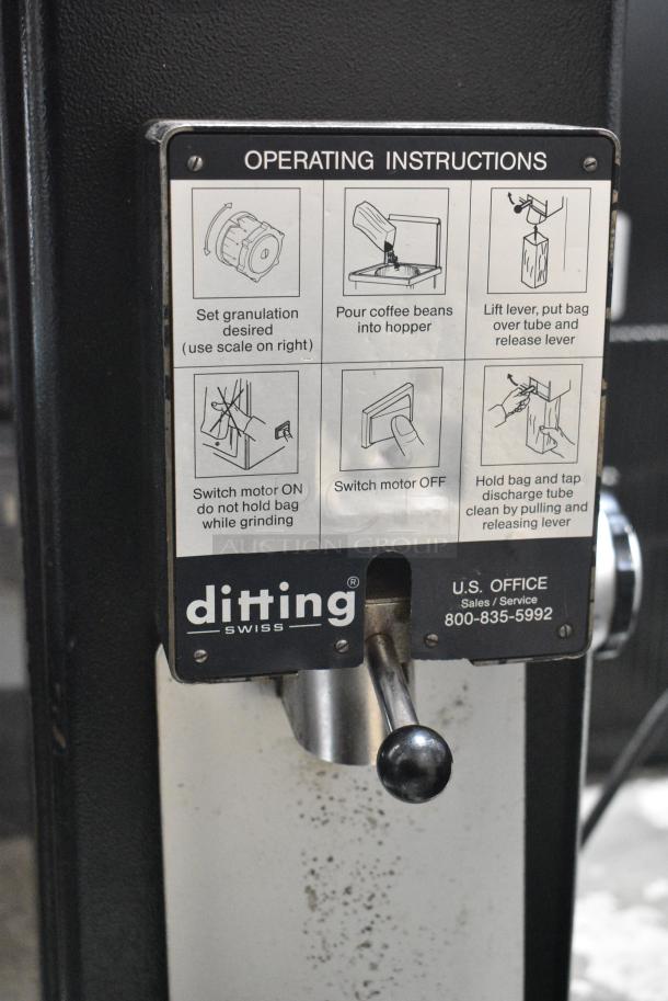 Ditting KR1203 Metal Countertop Coffee Bean Grinder. 120 Volts, 1 Phase. Tested and Working! - Image 3 of 8
