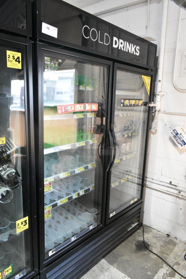 2018 True GDM-49-HC Metal Commercial 2 Door Reach In Cooler Merchandiser w/ Poly Coated Racks. 115 Volts, 1 Phase. Tested and Working! - Image 1 of 6
