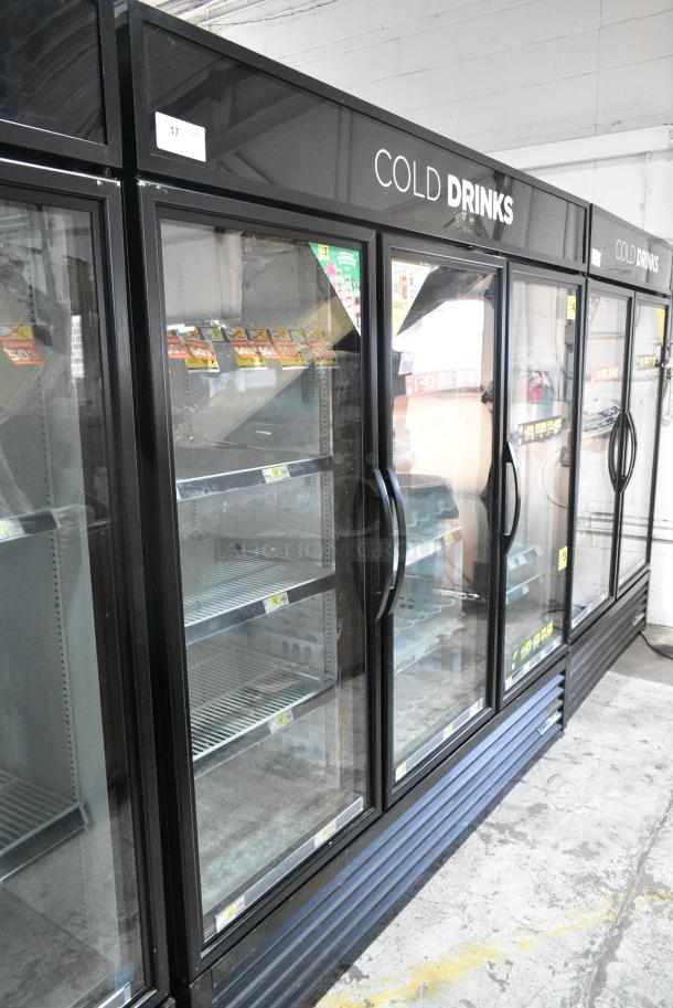 2018 True GDM-72-HC Metal Commercial 3 Door Reach In Cooler Merchandiser w/ Poly Coated Racks. 115 Volts, 1 Phase. Tested and Working! - Image 1 of 8
