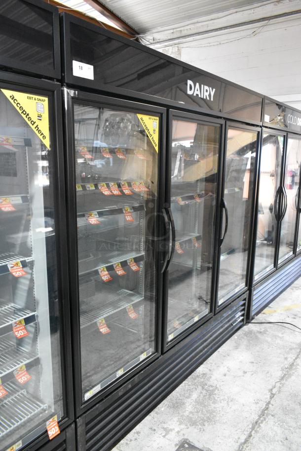 2018 True GDM-72-HC Metal Commercial 3 Door Reach In Cooler Merchandiser w/ Poly Coated Racks. 115 Volts, 1 Phase. Tested and Working! - Image 1 of 8