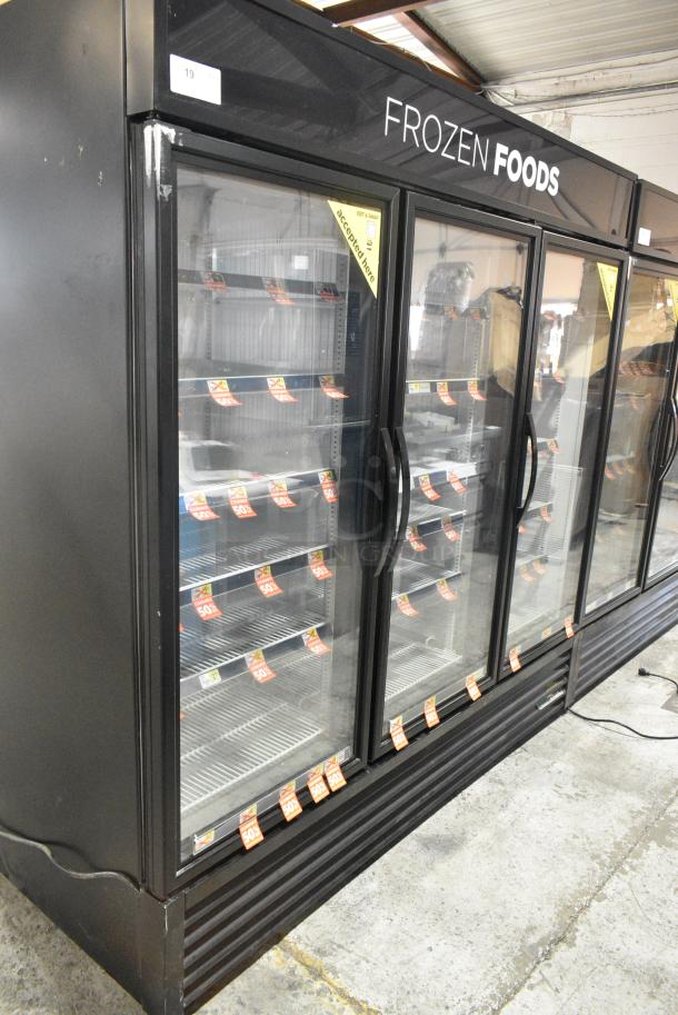 2018 True GDM-72F-HC Metal Commercial 3 Door Reach In Freezer Merchandiser w/ Poly Coated Racks. 115/208-230 Volts, 1 Phase. Tested and Working! - Image 1 of 7