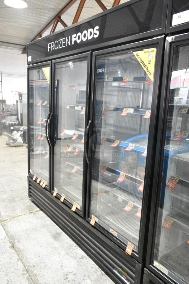 2018 True GDM-72F-HC Metal Commercial 3 Door Reach In Freezer Merchandiser w/ Poly Coated Racks. 115/208-230 Volts, 1 Phase. Tested and Working! - Image 2 of 7