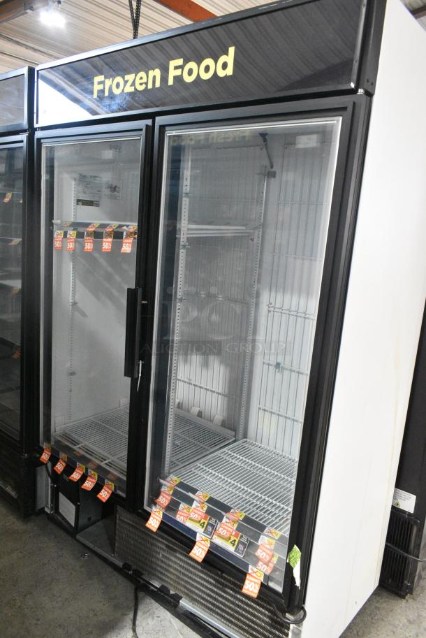 2018 True GDM-49F-HC Metal Commercial 2 Door Reach In Freezer Merchandiser w/ Poly Coated Racks. 115/208-230 Volts, 1 Phase. Tested and Working! - Image 1 of 6