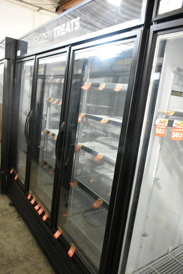 2018 True GDM-72F-HC Metal Commercial 3 Door Reach In Freezer Merchandiser w/ Poly Coated Racks. 115/208-230 Volts, 1 Phase. Tested and Working! - Image 1 of 8