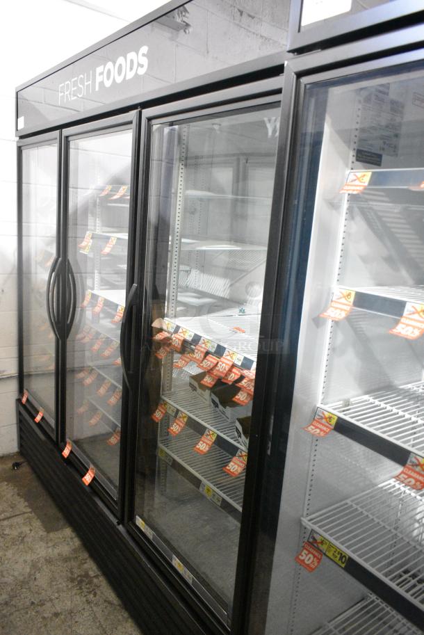 2018 True GDM-72-HC Metal Commercial 3 Door Reach In Cooler Merchandiser w/ Poly Coated Racks. 115 Volts, 1 Phase. Tested and Working! - Image 1 of 7