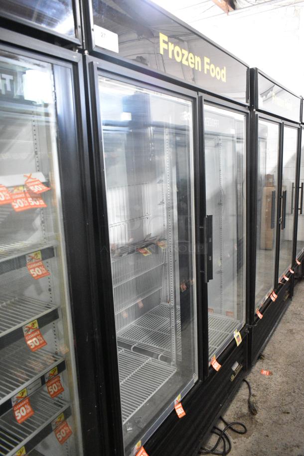 True GDM-49F-LD Metal Commercial 2 Door Reach In Freezer Merchandiser w/ Poly Coated Racks. 115/208-230 Volts, 1 Phase. Tested and Working! - Image 1 of 8