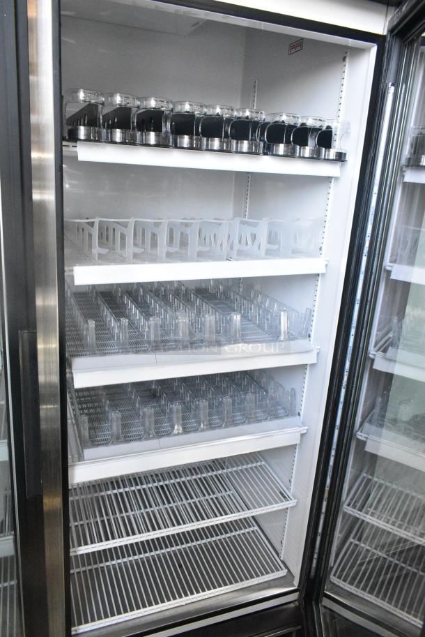 True GDM-49-LD Metal Commercial 2 Door Reach In Cooler Merchandiser w/ Poly Coated Racks. 115 Volts, 1 Phase. Tested and Working! - Image 4 of 5