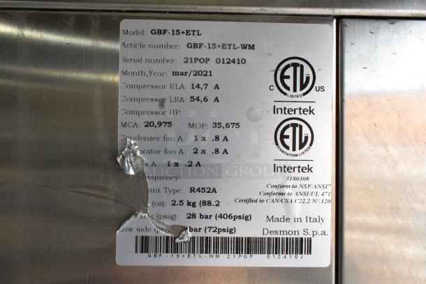 2021 Desmon GBF-15+ETL Stainless Steel Commercial Blast Chiller Shock Freezer w/ 4 Probes on Commercial Casters. - Image 5 of 7