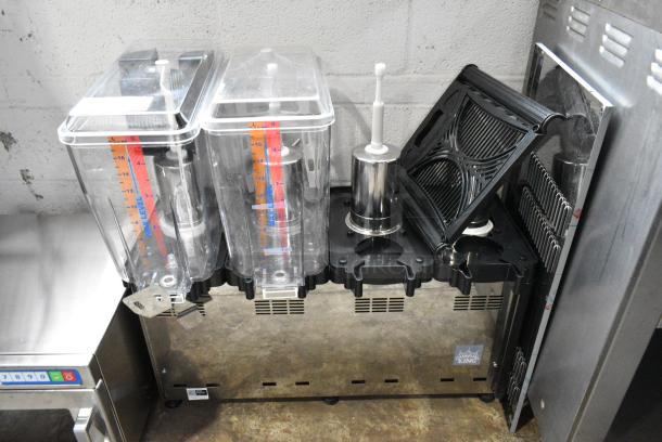 2024 Carnival King JETCOF 480M 382RBD5G4 Metal Countertop Quadruple 5 Gallon Bowl Refrigerated Beverage Dispenser w/ 2 Hoppers. 120 Volts, 1 Phase. Tested and Powers On But Does Not Get Cold - Image 1 of 4