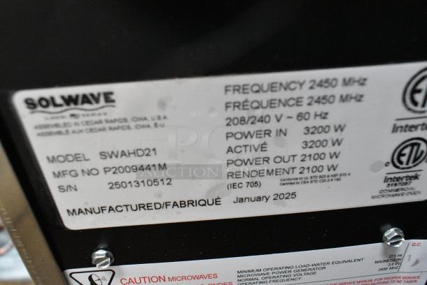 BRAND NEW SCRATCH AND DENT! 2025 Solwave SWAHD21 Stainless Steel Commercial Countertop Microwave Oven. 208/240 Volts, 1 Phase. - Image 3 of 4