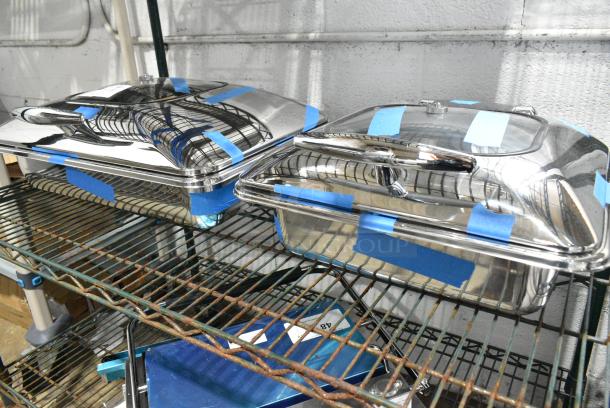 2 BRAND NEW SCRATCH AND DENT! Items; 407IND23CHAF Acopa Voyage 5 Qt. 2/3 Size Stainless Steel Induction Chafer with Glass Top and Soft-Close Lid and 407IND8CHAF Acopa Voyage 8 Qt. Full Size Stainless Steel Induction Chafer with Glass Top and Soft-Close Lid . 2 Times Your Bid! - Image 2 of 4