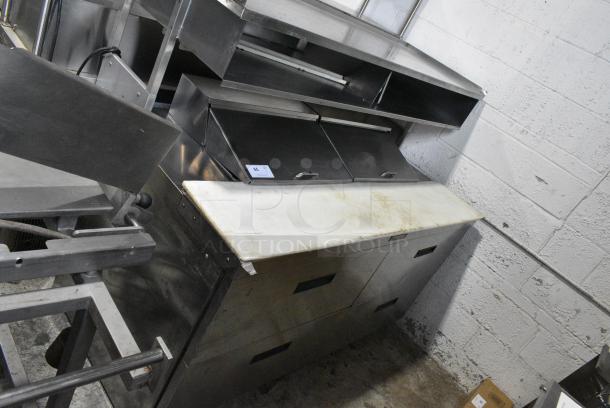 Delfield Stainless Steel Commercial Sandwich Salad Prep Table Bain Marie Mega Top w/ 4 Drawers and Over Shelf. 115 Volts, 1 Phase. Tested and Working! - Image 2 of 7