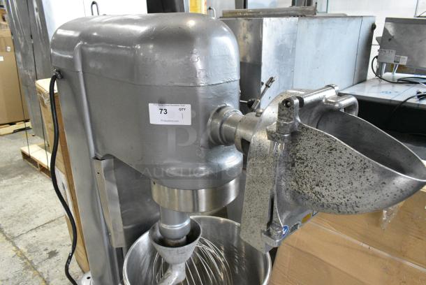 Hobart H-600 Metal Commercial Floor Style 60 Quart Planetary Dough Mixer w/ Stainless Steel Mixing Bowl. Dough Hook, Whisk and Pelican Head Attachments. 115/125 Volts, 1 Phase. - Image 2 of 5