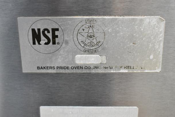 Bakers Pride GS805 Stainless Steel Commercial Natural Gas Powered Single Deck Pizza Oven w/ Cooking Stones on Metal Legs. - Image 7 of 8