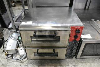 2024 Crosson CPO-320 Stainless Steel Commercial Countertop Electric Powered Double Deck Pizza Oven w/ Broken Cooking Stones. 120 Volts, 1 Phase. Tested and Working!