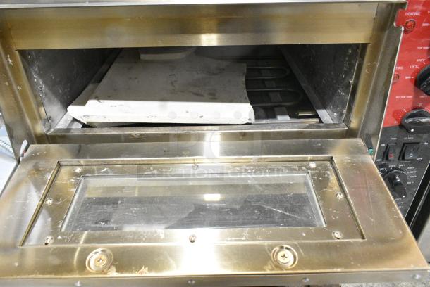 2024 Crosson CPO-320 Stainless Steel Commercial Countertop Electric Powered Double Deck Pizza Oven w/ Broken Cooking Stones. 120 Volts, 1 Phase. Tested and Working! - Image 2 of 6