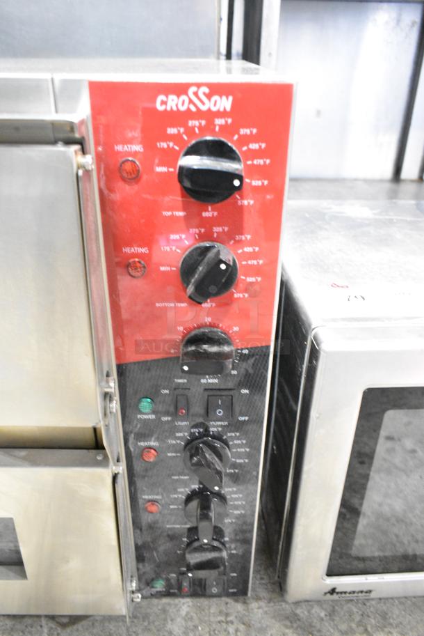 2024 Crosson CPO-320 Stainless Steel Commercial Countertop Electric Powered Double Deck Pizza Oven w/ Broken Cooking Stones. 120 Volts, 1 Phase. Tested and Working! - Image 4 of 6
