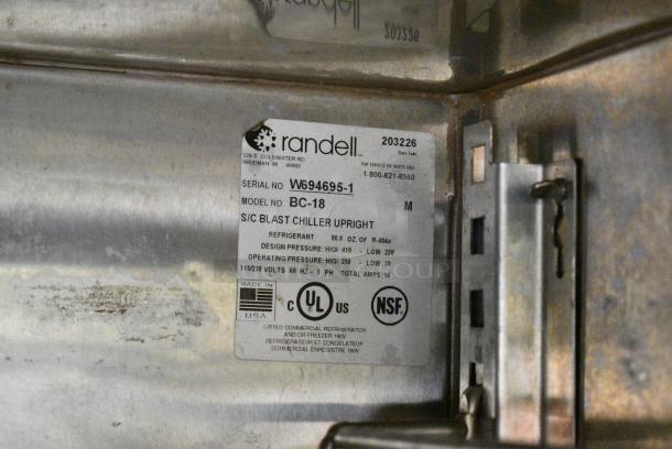 Randell BC-18 Stainless Steel Commercial Blast Chiller. 115/230 Volts, 1 Phase. - Image 4 of 4