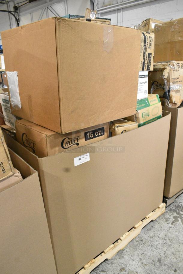 20 BRAND NEW SCRATCH AND DENT! Items Including 500L1020W Choice White Hot Paper Cup Travel Lid for 10-24 oz. Standard Cups and 8 oz. Squat Cups - 1000/Case, 50016W Choice 16 oz. White Poly Paper Hot Cup - 1000/Case, Portion Cups. 20 Times Your Bid! - Image 1 of 7