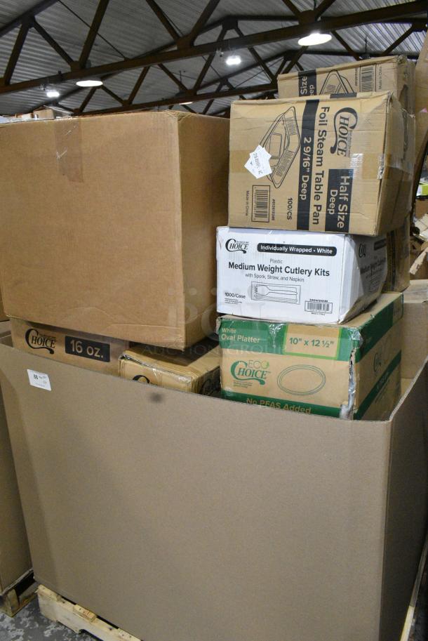 20 BRAND NEW SCRATCH AND DENT! Items Including 500L1020W Choice White Hot Paper Cup Travel Lid for 10-24 oz. Standard Cups and 8 oz. Squat Cups - 1000/Case, 50016W Choice 16 oz. White Poly Paper Hot Cup - 1000/Case, Portion Cups. 20 Times Your Bid! - Image 2 of 7