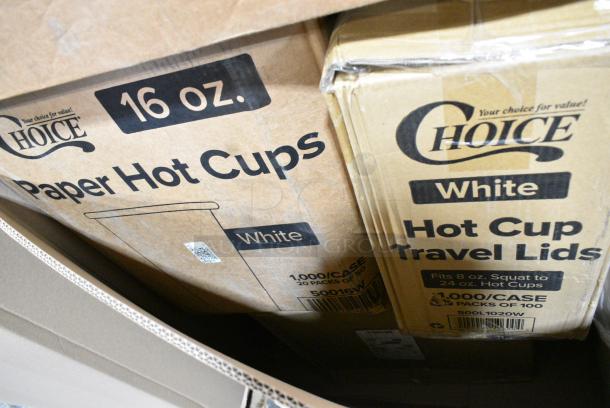 20 BRAND NEW SCRATCH AND DENT! Items Including 500L1020W Choice White Hot Paper Cup Travel Lid for 10-24 oz. Standard Cups and 8 oz. Squat Cups - 1000/Case, 50016W Choice 16 oz. White Poly Paper Hot Cup - 1000/Case, Portion Cups. 20 Times Your Bid! - Image 4 of 7