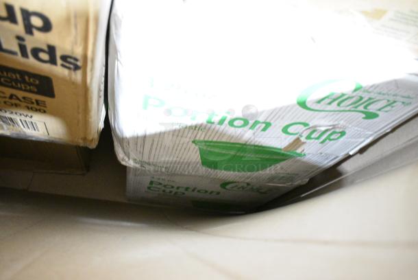 20 BRAND NEW SCRATCH AND DENT! Items Including 500L1020W Choice White Hot Paper Cup Travel Lid for 10-24 oz. Standard Cups and 8 oz. Squat Cups - 1000/Case, 50016W Choice 16 oz. White Poly Paper Hot Cup - 1000/Case, Portion Cups. 20 Times Your Bid! - Image 5 of 7