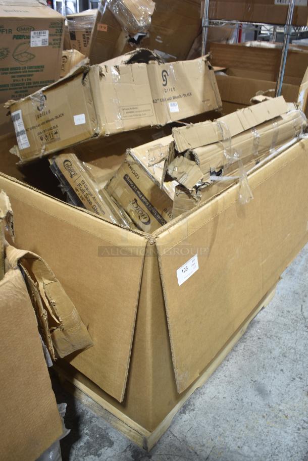 12 BRAND NEW SCRATCH AND DENT! Items Including Jubilee Utilty Cart, Choice Full Baking Pans, 4070110 Choice Full Size Stainless Steel Solid Steam Table / Hotel Pan Cover, 164TCOLROD25 Lancaster Table & Seating 25 3/16" Standard Height Table Base Column and Rod, 3 600IB1824LID Regency Stainless Steel Sliding Lid for 18" x 24" Underbar Ice Bin, 522CS12424 Steelton 29 1/2" 18-Gauge Stainless Steel One Compartment Commercial Sink without Drainboard - 24" x 24" x 12" Bowl, 600TS3636S Regency 36" x 36" 16 Gauge Stainless Steel Commercial Work Table with Undershelf. 12 Times Your Bid! - Image 2 of 10