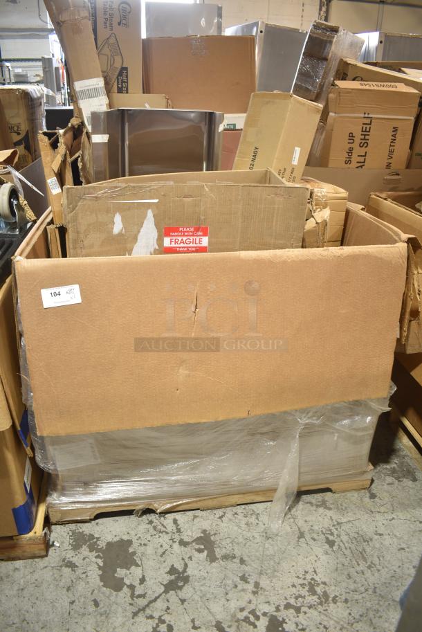 12 BRAND NEW SCRATCH AND DENT! Items Including Wood Kneeling Chair, 612509LCO Choice 9" Round Standard Weight Foil Take-Out Pan with Board Lid - 200/Case, 600HSMS1848 Regency Wall-Mounted 48" x 17 1/2" Hand Sink for (2) 8" Center Faucets, 92246320 Choice Deluxe 8 Qt. Full Size Gold Accent Chafer. 12 Times Your Bid! - Image 1 of 9
