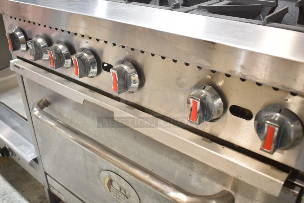 Cooking Performance Group CPG 351S36L Stainless Steel Commercial Propane Gas Powered 6 Burner Range w/ Oven and Back Splash. 210,000 BTU. - Image 6 of 9