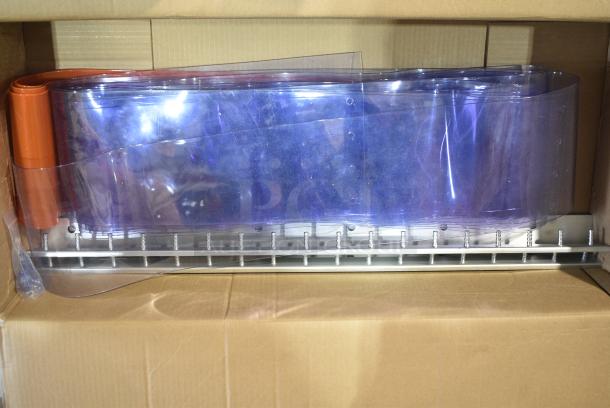 BRNAD NEW SCRATCH AND DENT! Curtron QSD-8-50-UM-72X96 72"W x 96"H Transparent Clear PVC Strip Door - Standard Grade - Image 1 of 7