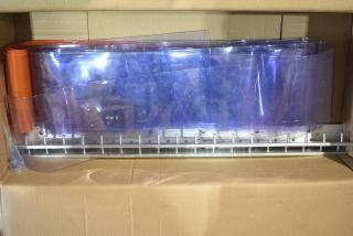 BRNAD NEW SCRATCH AND DENT! Curtron QSD-8-50-UM-72X96 72"W x 96"H Transparent Clear PVC Strip Door - Standard Grade