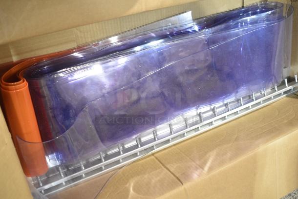BRNAD NEW SCRATCH AND DENT! Curtron QSD-8-50-UM-72X96 72"W x 96"H Transparent Clear PVC Strip Door - Standard Grade - Image 2 of 7