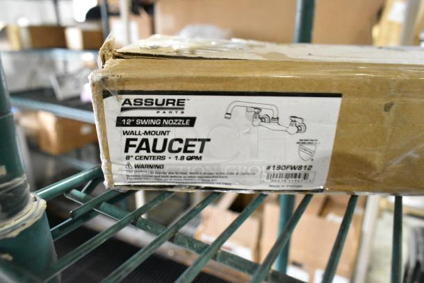 BRAND NEW SCRATCH AND DENT! Assure 190FW812 12" Wall Mounted Swing Spout Swivel Faucet with 8" Centers - Image 2 of 2