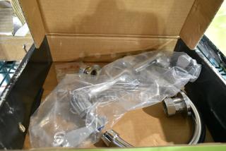 BRAND NEW SCRATCH AND DENT! Regency 600FW86G Wall Mount Faucet with 8" Centers and 6" Swivel Gooseneck Spout