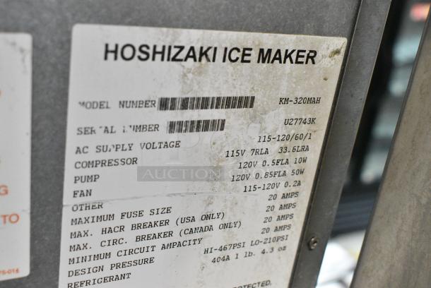 Hoshizaki KM-320MAHStainless Steel Commercial Ice Head on Commercial Bin.  115-120 Volts, 1 Phase. - Image 3 of 4