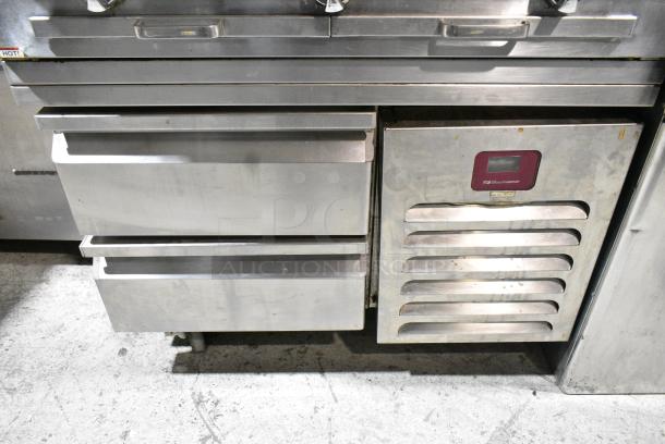 Southbend Stainless Steel Commercial Gas Powered Charbroiler Grill w/ 2 Drawer Chef Base and Back Splash on Commercial Casters. Tested and Powers On But Does Not Get Cold - Image 5 of 5