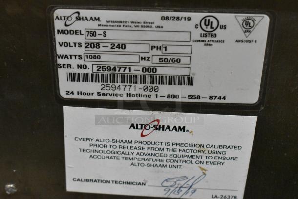 2019 Alto Shaam 750-S Stainless Steel Commercial Heated Holding Cabinet on Commercial Casters. 208-240 Volts, 1 Phase. - Image 4 of 4