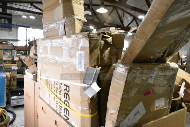 10 BRAND NEW SCRATCH AND DENT! Items Including 600PS1272 Regency 12" Wide Stainless Steel Wall Mounted Pot Rack with Shelf and 18 Galvanized Hooks, 600T3060G Regency 30" x 60" 18-Gauge 304 Stainless Steel Commercial Work Table with Galvanized Legs and Undershelf. 10 Times Your Bid! - Image 6 of 6
